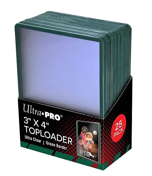 ULTRA PRO - 3X4 TOPLOADER GREEN BORDER (25 PIECES)